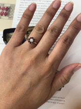 Load image into Gallery viewer, Vintage 10K Yellow Gold Opal & Ruby Flower Ring