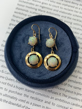 Load image into Gallery viewer, Vintage 14K yellow Gold Opal Dangling Earrings