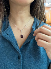 Load image into Gallery viewer, Antique Art Deco 14K White Gold Amethyst & Pearl Lariat Necklace