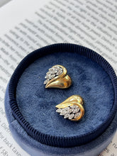 Load image into Gallery viewer, Vintage 14K Two Tone Gold Heart-Meets-Wing Earrings