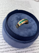 Load image into Gallery viewer, Vintage 14K Yellow Gold Emerald Band