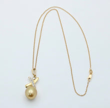 Load image into Gallery viewer, Vintage Golden South Sea Pearl X Diamond Necklace