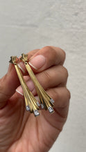 Load image into Gallery viewer, Art Deco 14K Yellow Gold Geometry Diamond Tapered Drop Earrings