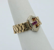 Load image into Gallery viewer, Vintage 14K Yellow Gold Ruby Buckle Band