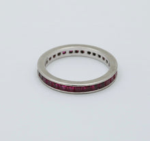 Load image into Gallery viewer, Vintage Ruby 14K White Gold Eternity Band Size 6