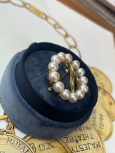 Load image into Gallery viewer, Vintage Mikimoto 18K Yellow Gold Pearl Circle Brooch