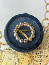 Load image into Gallery viewer, Vintage Mikimoto 18K Yellow Gold Pearl Circle Brooch