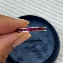 Load image into Gallery viewer, Vintage Ruby 14K White Gold Eternity Band Size 6