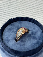 Load image into Gallery viewer, Vintage Retro 14K Rose Gold Diamond & Ruby Ring