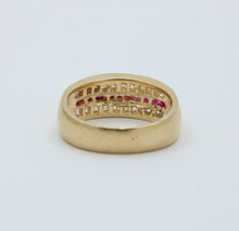 Load image into Gallery viewer, Vintage 14K Yellow Gold Diamond & Ruby Band