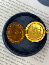 Load image into Gallery viewer, Art Deco 18K Yellow Gold Greek Key Enamel Diamond Locket Pendant