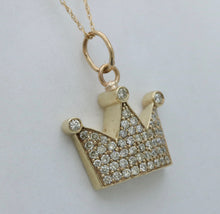 Load image into Gallery viewer, Vintage 10K Yellow Gold Diamond Crown Pendant