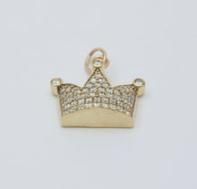 Load image into Gallery viewer, Vintage 10K Yellow Gold Diamond Crown Pendant