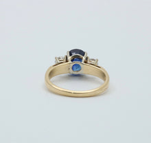 Load image into Gallery viewer, Vintage 14k Yellow Gold Sapphire & Diamond Ring, Engagement Ring.