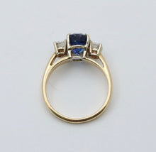 Load image into Gallery viewer, Vintage 14k Yellow Gold Sapphire & Diamond Ring, Engagement Ring.
