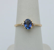 Load image into Gallery viewer, Vintage 14K Yellow Gold Sapphire & Diamond Ring, Engagement Ring