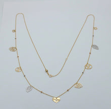 Load image into Gallery viewer, Estate 18K Yellow Gold  9 charms 33.5” Chain Long Necklace