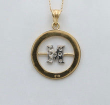 Load image into Gallery viewer, Vintage 18K Initial “M” Diamond Medallion Charm Pendant