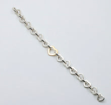 Load image into Gallery viewer, Tiffany & Co 18K Yellow Gold & Silver Open Heart Bracelet