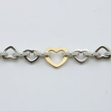 Load image into Gallery viewer, Tiffany & Co 18K Yellow Gold & Silver Open Heart Bracelet