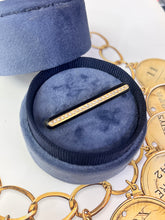 Load image into Gallery viewer, Art Deco 14K Yellow Gold Black Enamel Seed Pearl Bar Pin