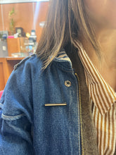 Load image into Gallery viewer, Art Deco 14K Yellow Gold Black Enamel Seed Pearl Bar Pin
