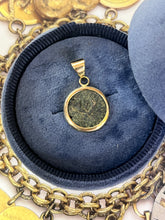 Load image into Gallery viewer, Vintage 14K Yellow Gold Ancient Coin Charm Pendant