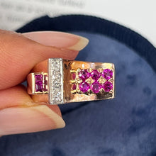 Load image into Gallery viewer, Vintage Retro 1940’s Ruby & Diamond Buckle Band