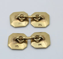 Load image into Gallery viewer, Art Deco 14K Two Tone Gold Mother Of Pearl Cufflinks