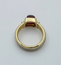 Load image into Gallery viewer, Vintage 18K Two Tone Rubellite Tourmaline and Diamond Ring