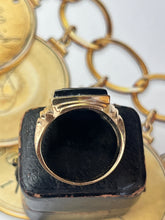Load image into Gallery viewer, Vintage 10K Yellow Gold Carved Onyx Signet Ring