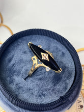 Load image into Gallery viewer, Vintage Onyx Marquise 14K Yellow Gold Ring