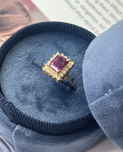 Load image into Gallery viewer, Vintage Pink Rhodolite Garnet Diamond 14K Yellow Gold Ring