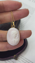 Load and play video in Gallery viewer, Vintage Mary Cameo Pendant Necklace
