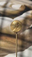 Load and play video in Gallery viewer, Art Nouveau French Imported 18K Yellow Gold Stick Pin