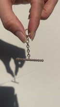 Load and play video in Gallery viewer, Antique 14K Rose Gold & Platinum T - Bar Extension / Charm Holder