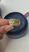 Load and play video in Gallery viewer, Vintage 14K Yellow Gold Peridot & DIamond Ring, Statement Ring