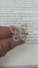 Load and play video in Gallery viewer, Vintage Lovely 10K Two Tone Gold Butterfly Ring.