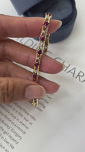 Load and play video in Gallery viewer, Vintage 14K Yellow Gold Ruby & Diamond Tennis Bracelet