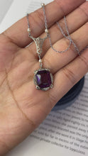 Load and play video in Gallery viewer, Antique Art Deco 14K White Gold Amethyst & Pearl Lariat Necklace