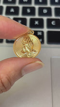 Load and play video in Gallery viewer, Vintage 14K Yellow Gold  Praying Hand Charm Pendant