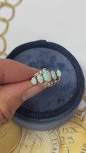 Load and play video in Gallery viewer, Vintage 14K Rose Gold 5 Stone Opal & Pearl Ring