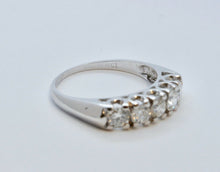 Load image into Gallery viewer, Vintage Ladies 14K White Gold Large Diamonds Wedding Band