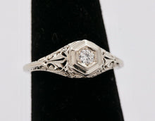 Load image into Gallery viewer, Art Deco Ladies Geometric Diamond 18K White Gold Ring