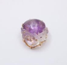 Load image into Gallery viewer, Victorian Blended Color Hand Carved Amethyst Brooch Pin