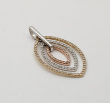 Load image into Gallery viewer, Minimal 14K Tri Color Gold Diamond Leaf Pendant, Charm