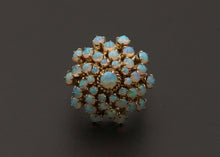 Load image into Gallery viewer, Vintage 14K Yellow Gold Australian Opal Cluster Ring.
