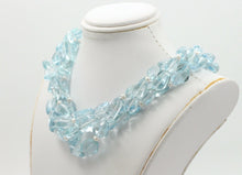 Load image into Gallery viewer, Vintage Sterling Silver Aquamarine Bead Pearl Quadruple Strand Necklace