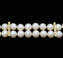 Load image into Gallery viewer, Vintage 18K Yellow Gold Pearl Diamond Bracelet