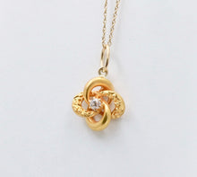 Load image into Gallery viewer, Art Deco Infinity Hoops Diamond 18K Yellow Gold Pendant
